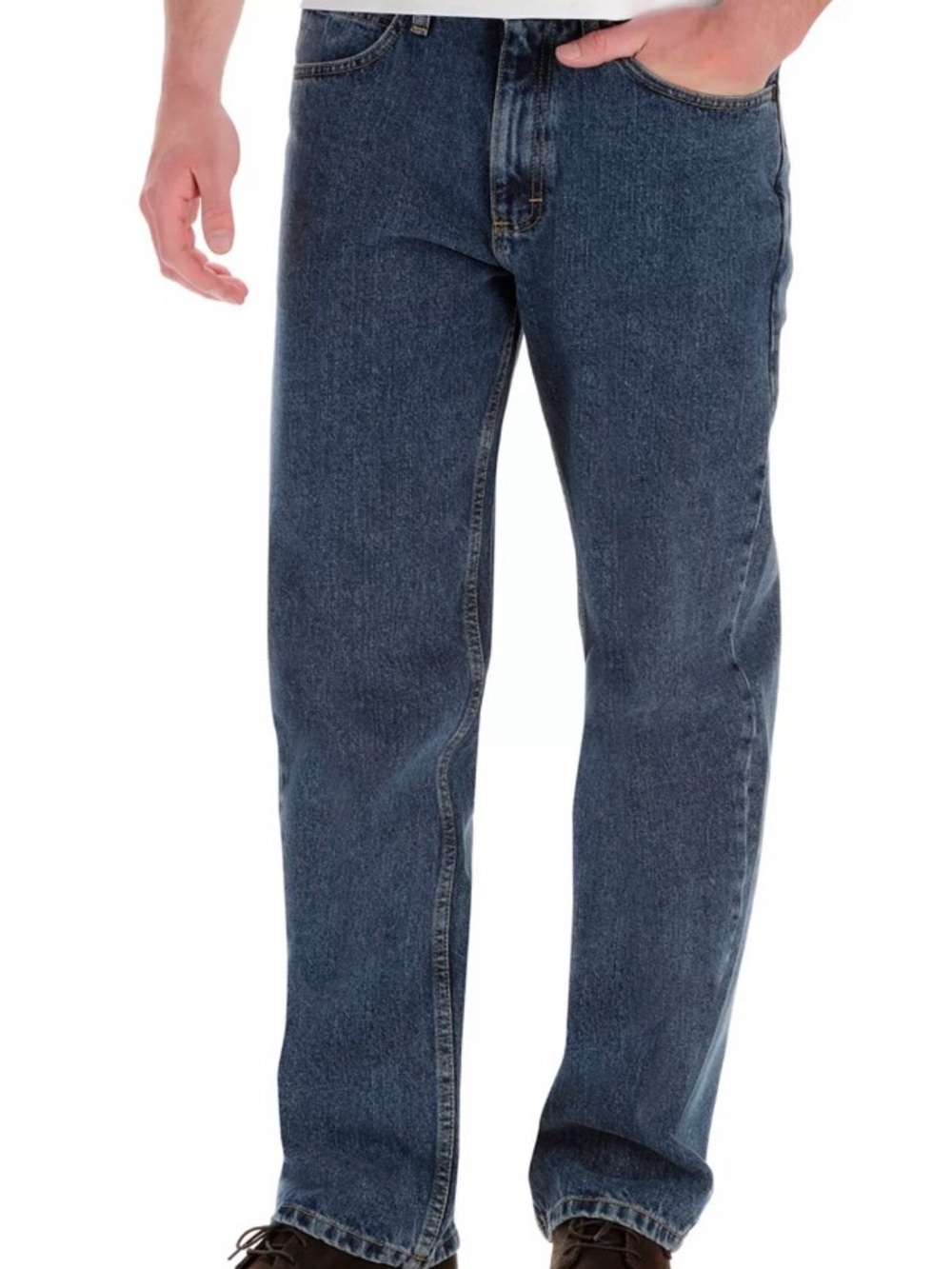 Lee Mens Relaxed Fit Straight Leg Denim Jeans in Medium Stone Size 32x36 NWT